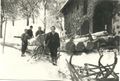 Holzbringung mit Hornerschlitten beim Schmeißer in Limberg 1953