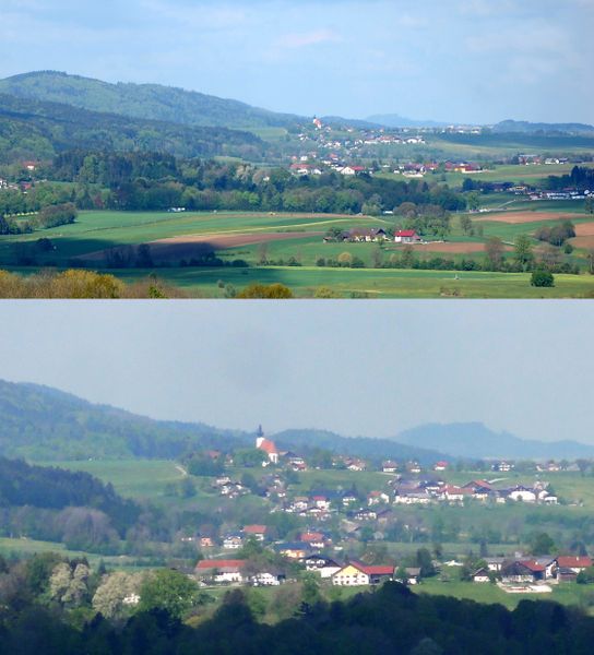 Datei:Weißenkirchen im Attergau, Ansichten von der Ortschaft Berg im Attergau, Collage.jpg