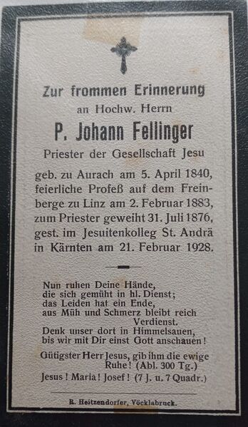 Datei:P.Johann Fellinger-Sterbebild.jpeg